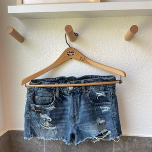 American Eagle Denim Shorts with Pocket Patches